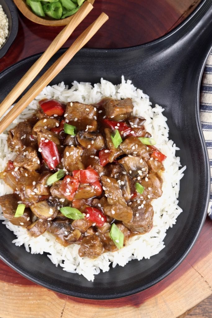 Rice with teriyaki steak 