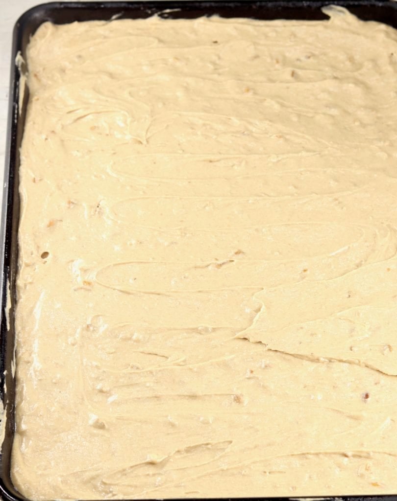 Butter Pecan Cake in sheet pan
