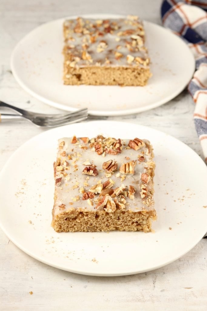 2 slices butter pecan spice cake