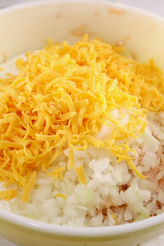 Cheese, onions, shredded potatoes for casserole