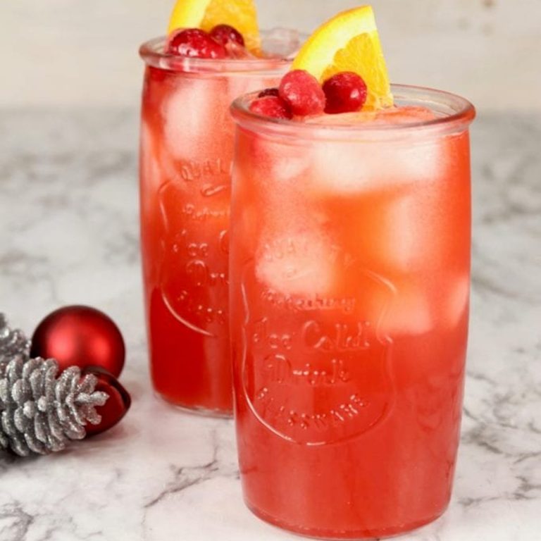 2 glasses holiday party punch
