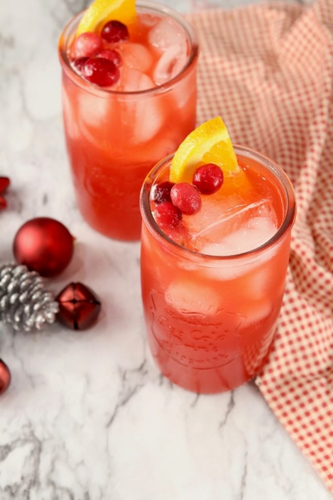 Glasses of red punch 