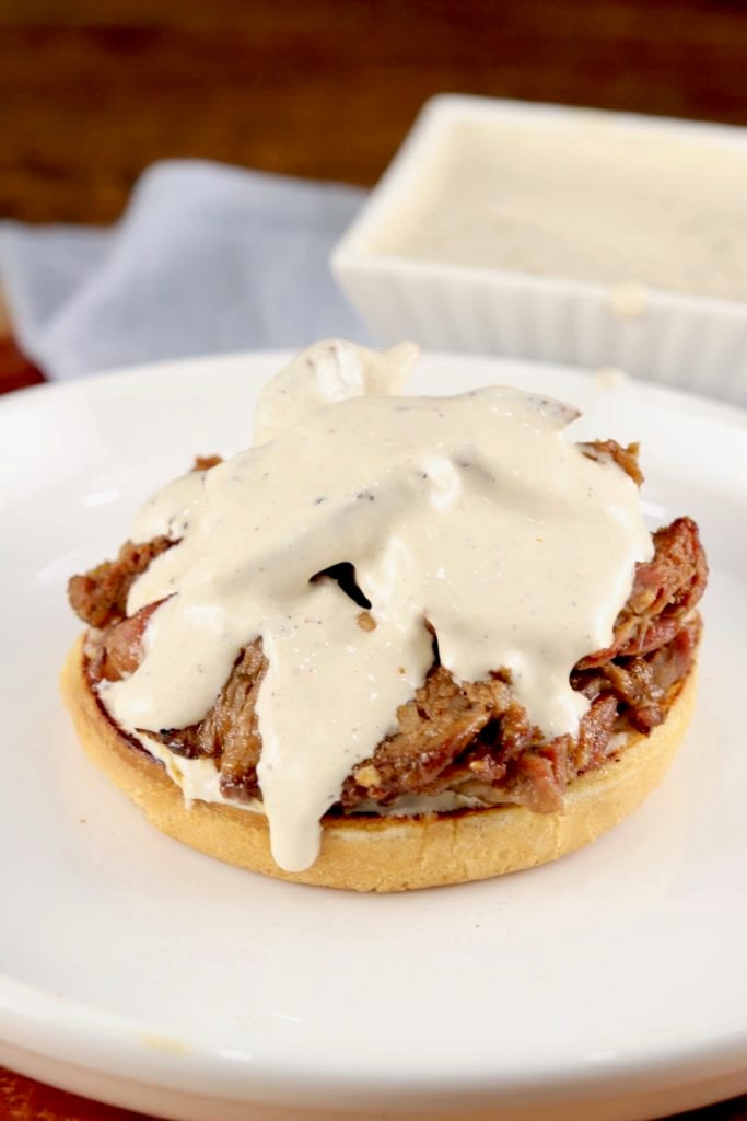 Horseradish Sauce on a roast beef sandwich