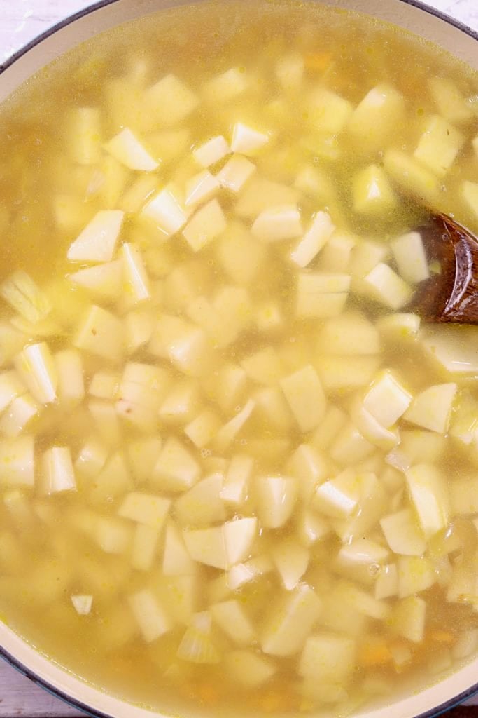 Potato Soup made with chicken broth