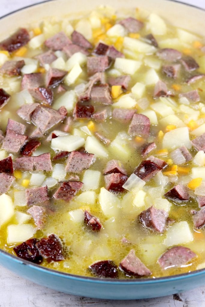 Smoked sausage and potato soup 
