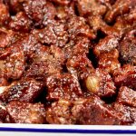 Smoked Chuck Roast Cubes barbecued