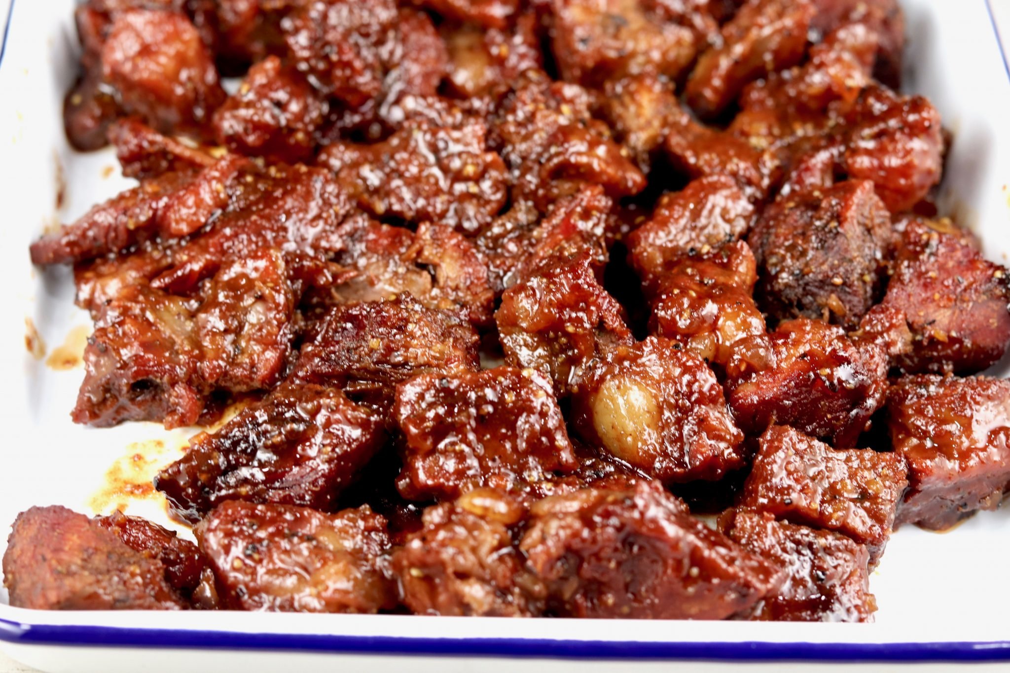 Smoked Chuck Roast Cubes barbecued