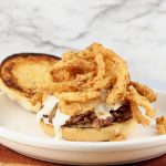 Roast Sandwich with fried onions and toasted buns