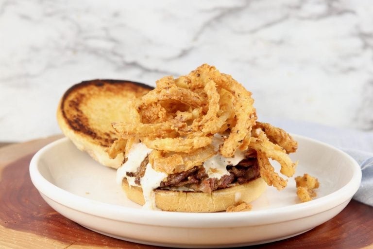 Roast Sandwich with fried onions and toasted buns