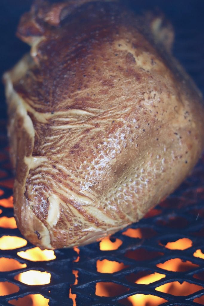 smoking a turkey breast on the grill