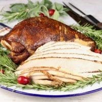 Sliced smoked turkey breast