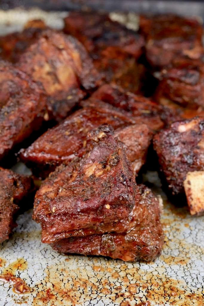 Smoked Beef Ribs on a sheet pan