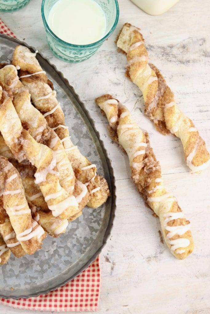 Tray of walnut cinnamon twists