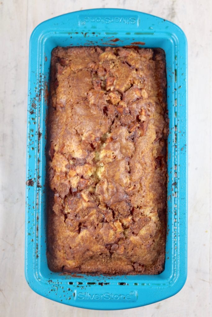 Baked apple fritter cake.