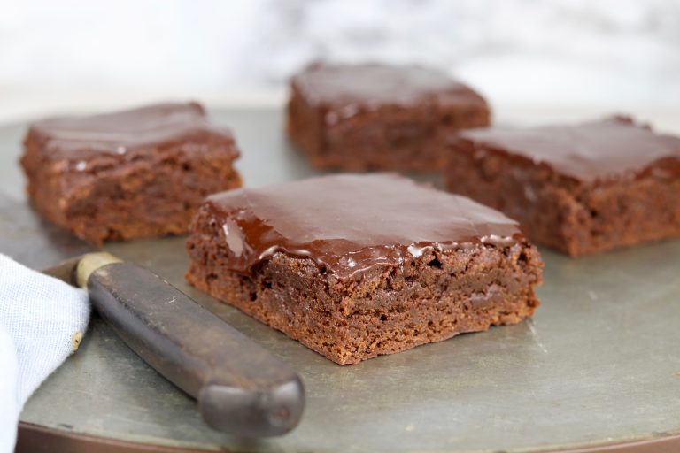 Chocolate Glazed Brownie Slices