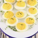 Tray of deviled eggs