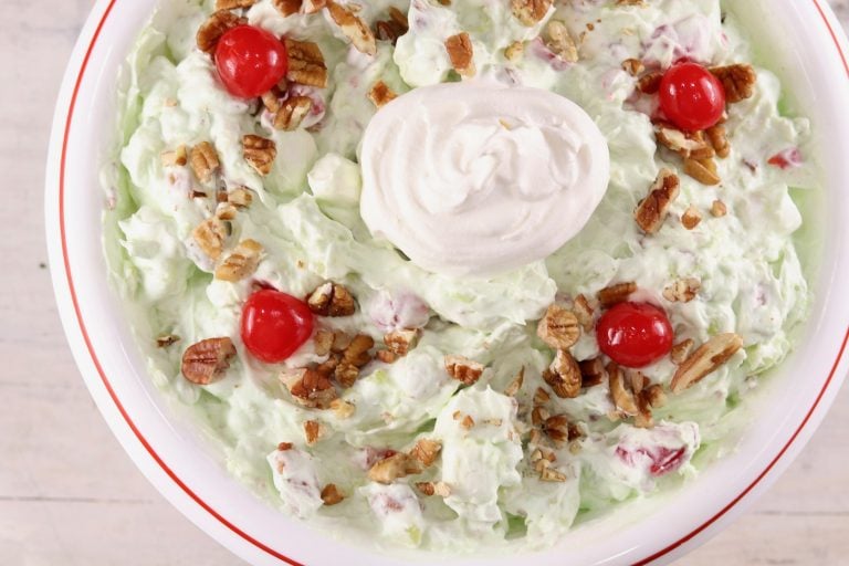 Watergate Salad with cherries and pecans