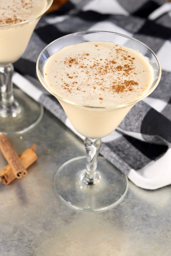 Glass of brandy cocktail with cream and kahlua