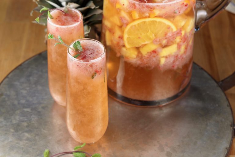 champagne punch on a platter