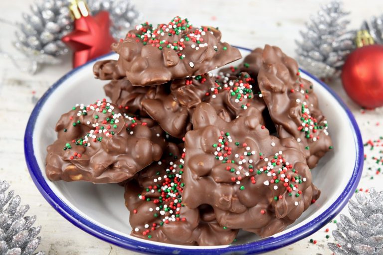 Chocolate covered peanuts candy with sprinkles