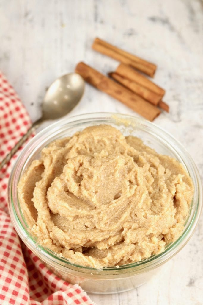 cinnamon honey butter in a glass jar