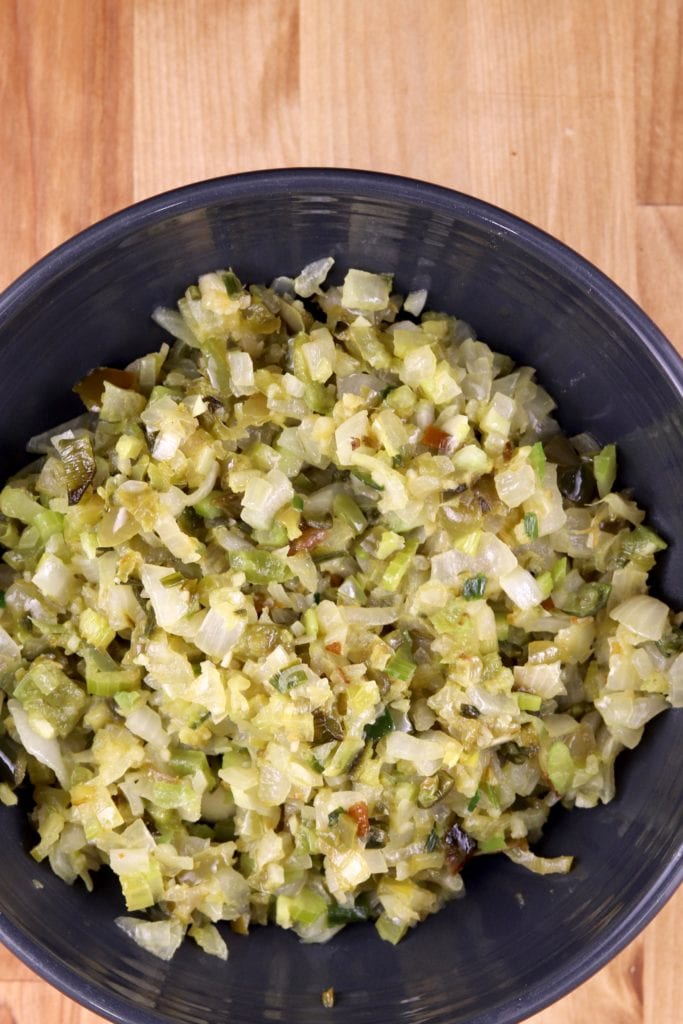 Vegetables cooked for sausage