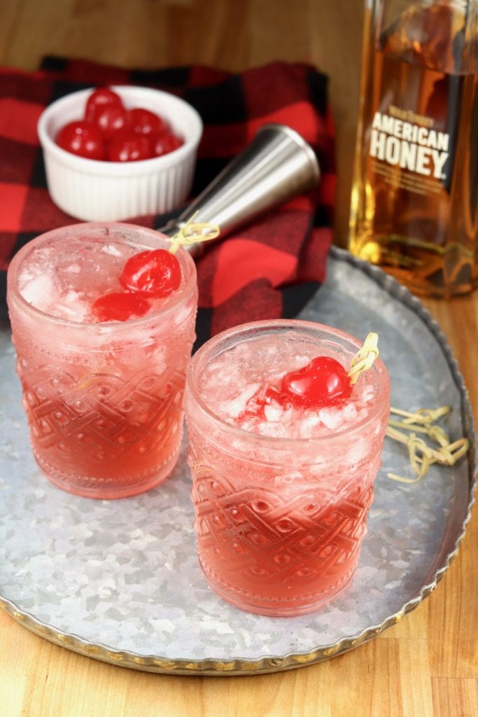 Tray of old fashioned cocktails