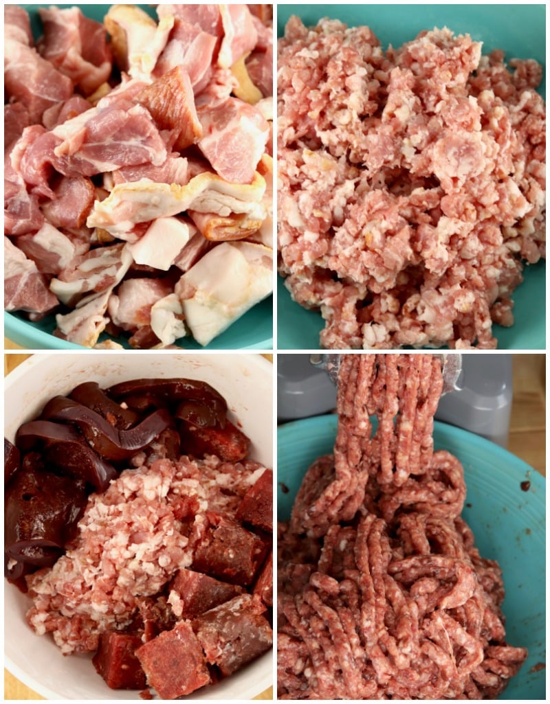 Ground pork, venison and liver for boudin