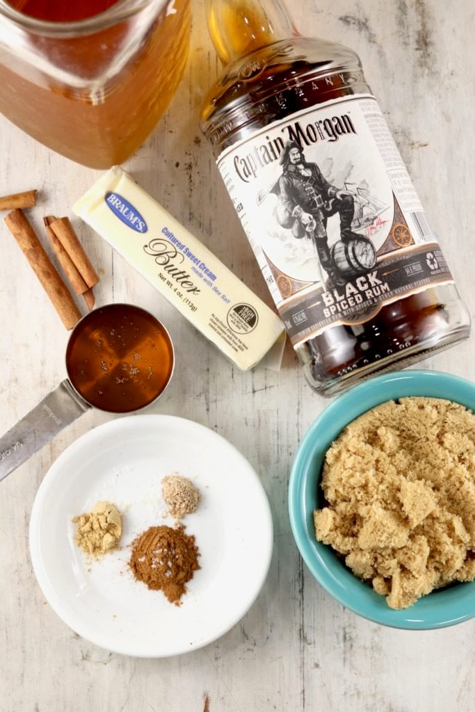 Ingredients for Hot buttered rum cocktail