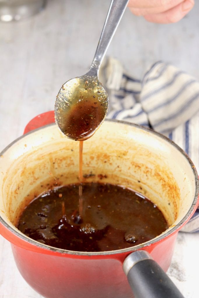Drizzling maple glaze