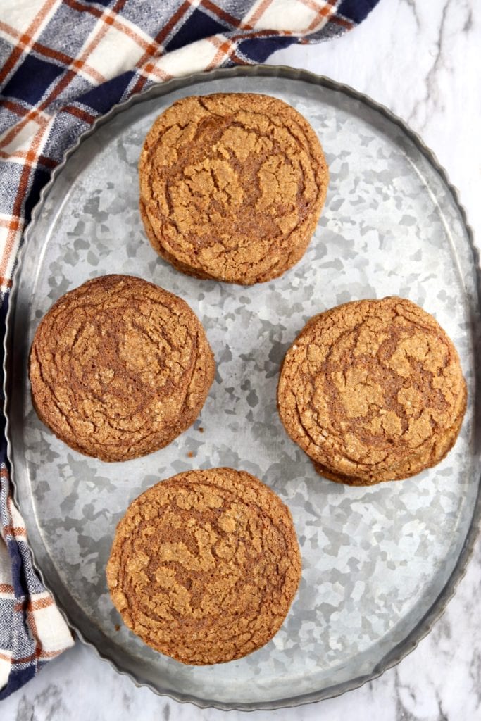 Stacks of molasses spice cookies