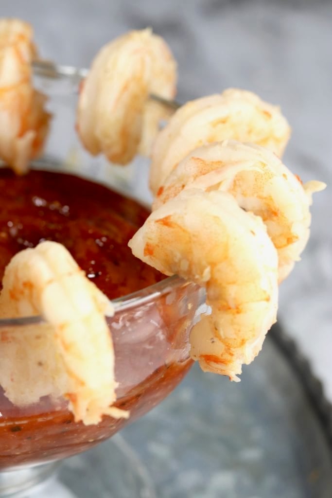 Shrimp with cocktail sauce