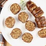 Sliced Boudin Sausage on a white plate