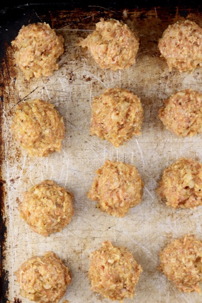 Meatballs on a sheet pan 