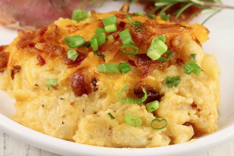 Twice Baked Potato Casserole with bacon