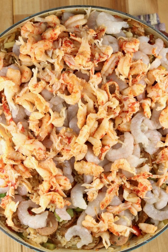 Jambalaya with shrimp and crawfish
