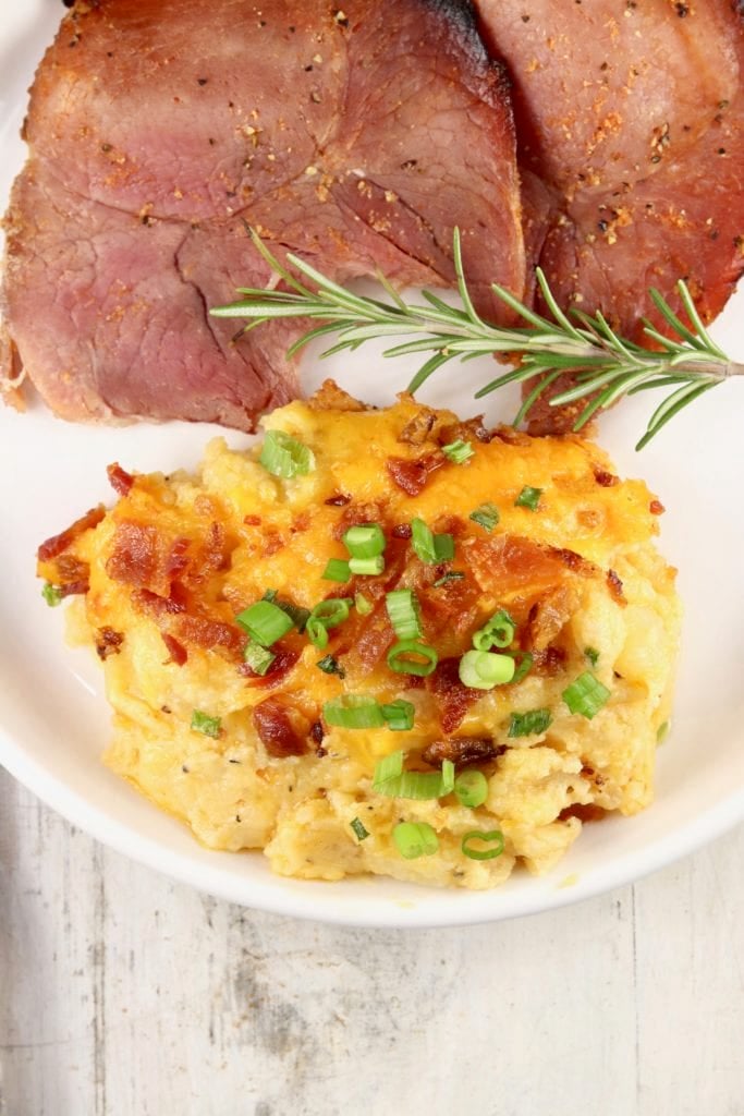 Plated baked potato casserole