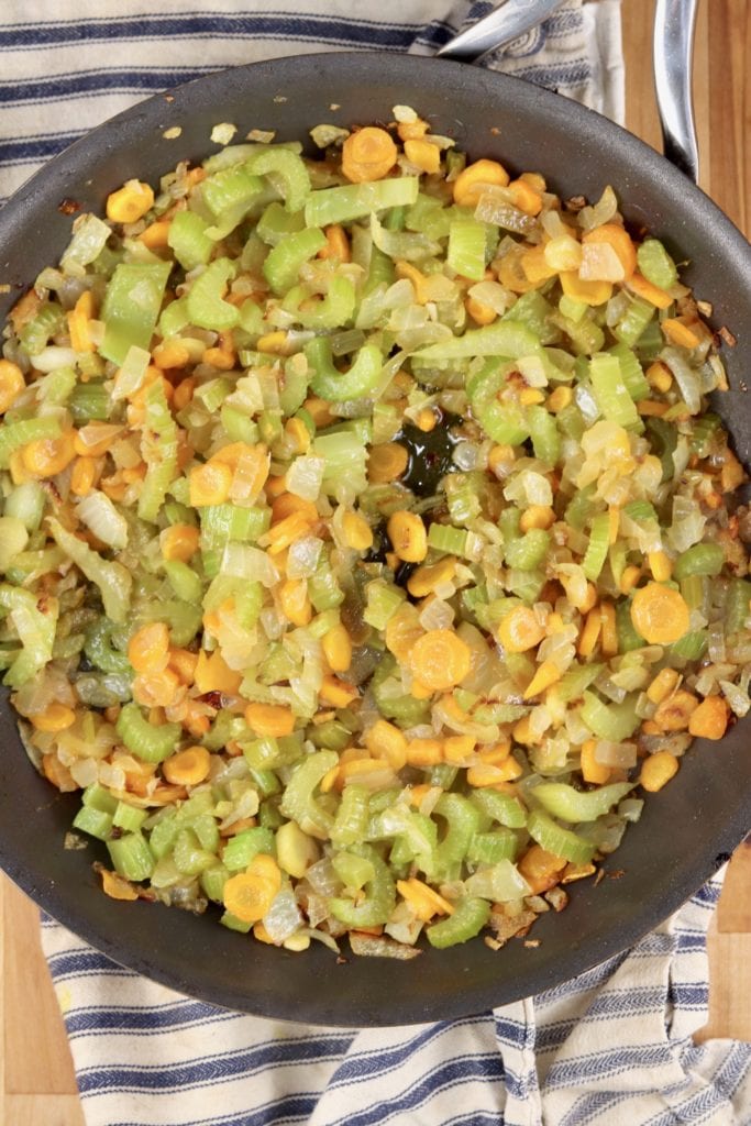 cooked vegetables for soup