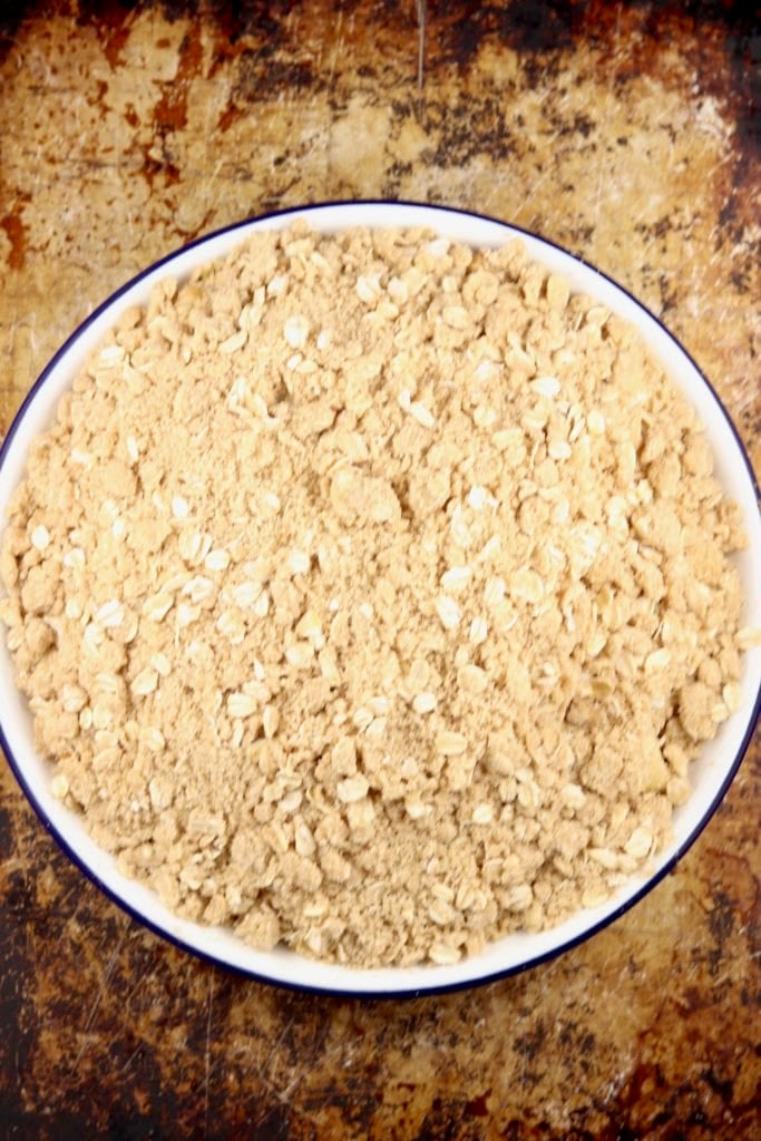 Apple crisp ready to bake