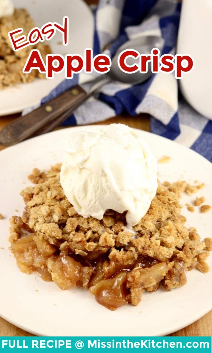 easy apple crisp with vanilla ice cream