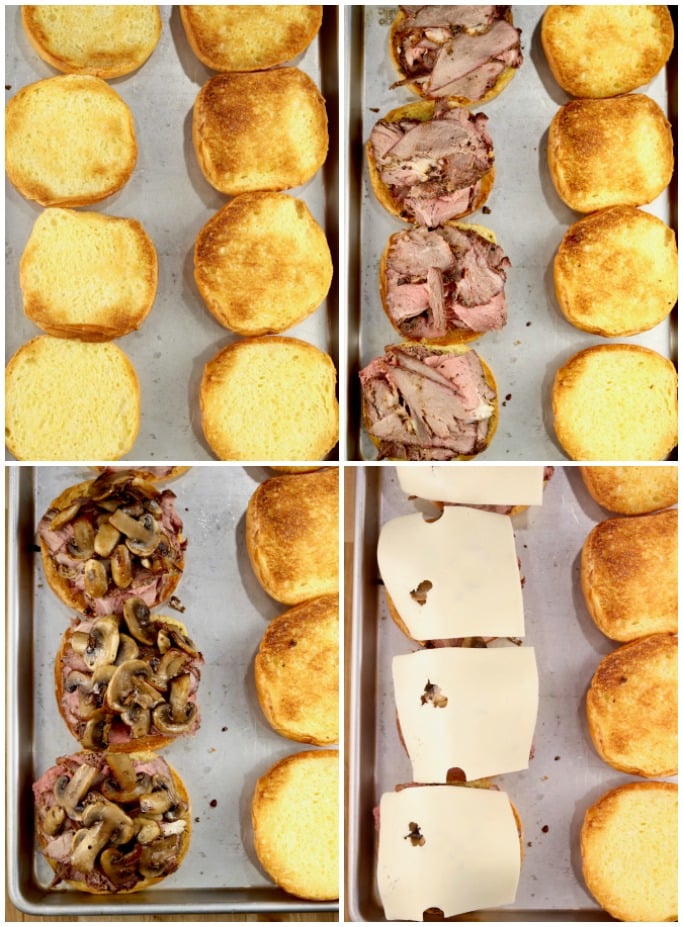 How to make mushroom and Swiss Roast Sandwiches