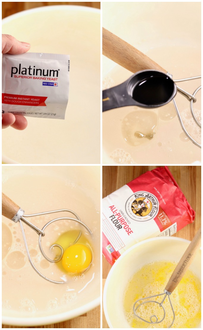 Step by step photos for making yeast rolls
