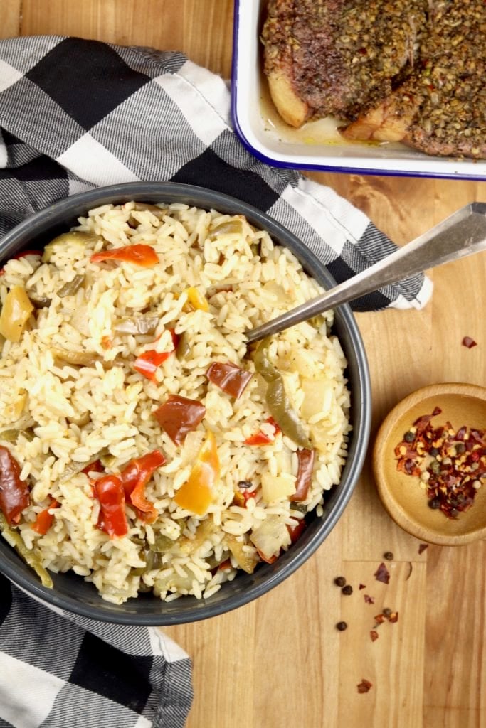 Rice Pilaf in a serving bowl