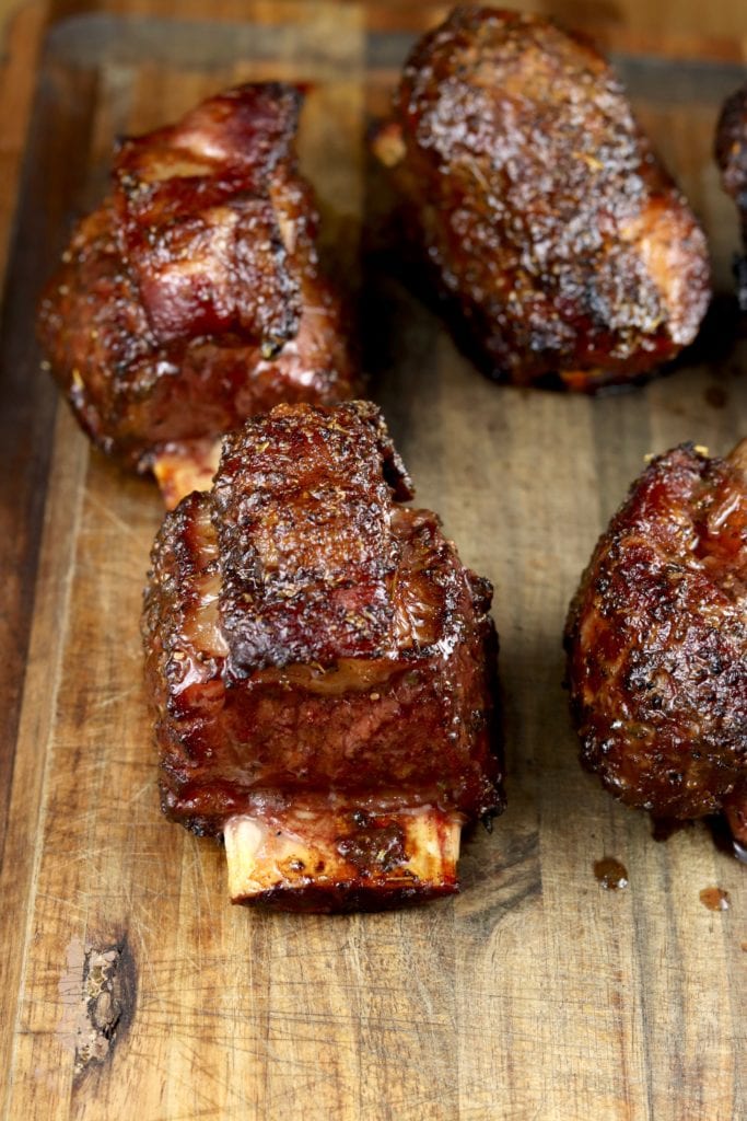 Smoked Short Ribs on a cutting board