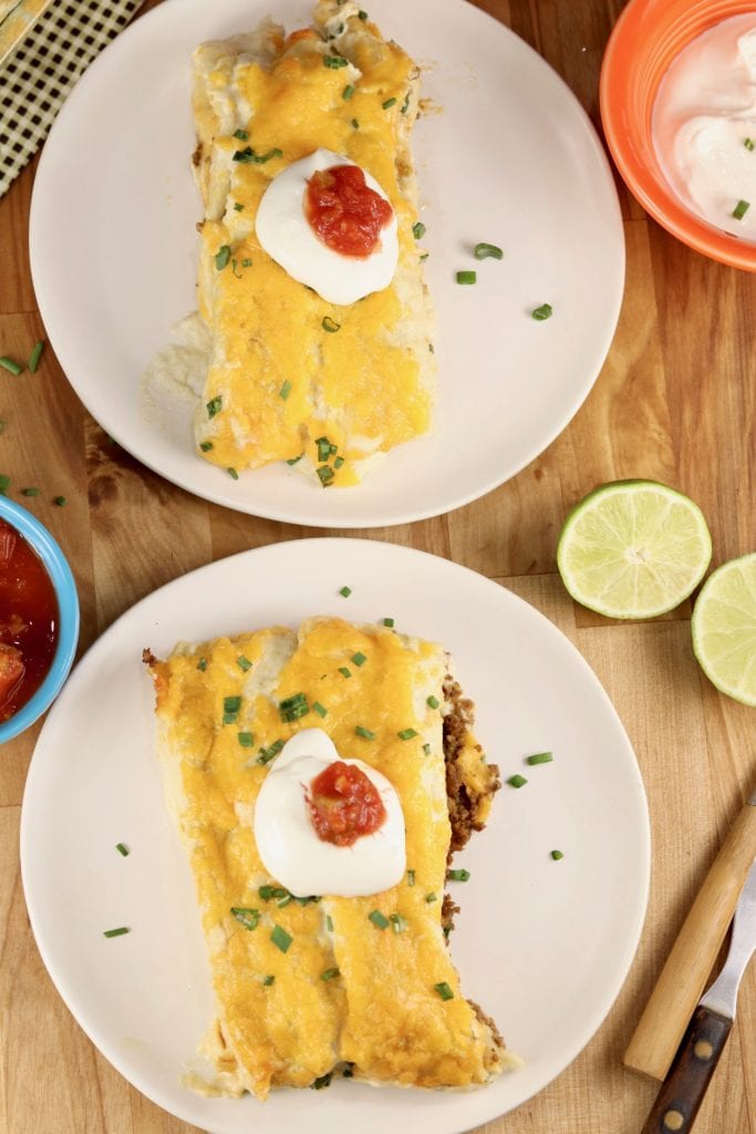 Sour cream beef burritos