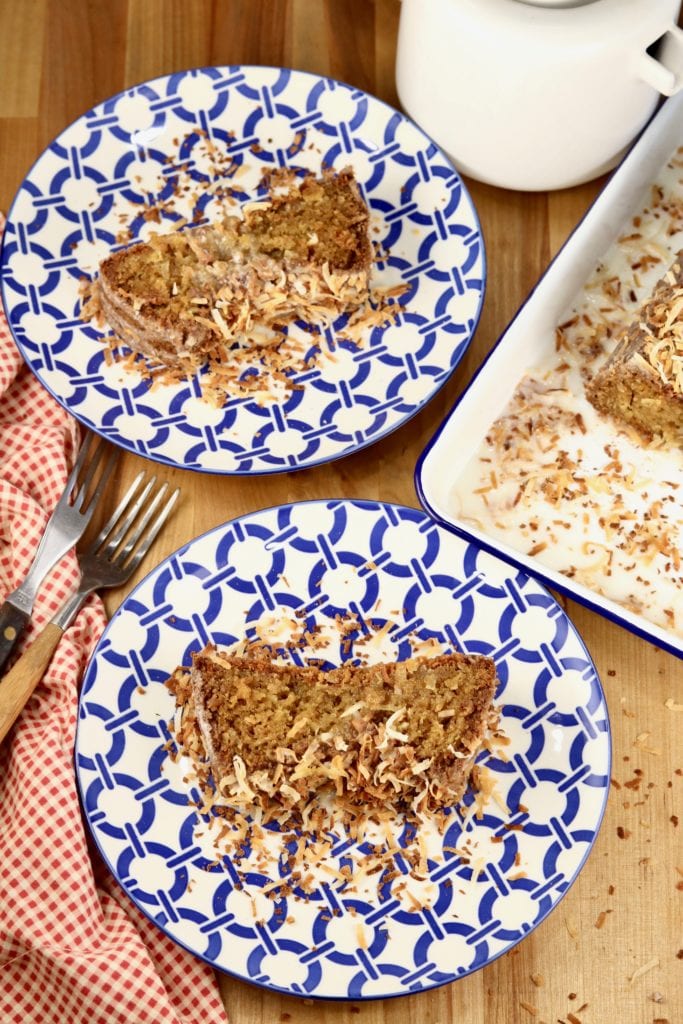 Slices of coconut pound cake 
