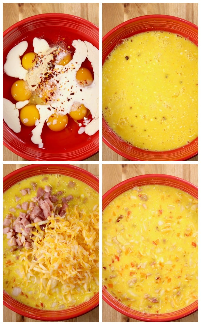 Step by step photos to make Denver Omelet Casserole