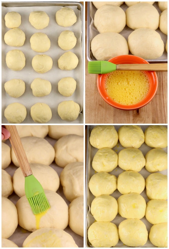 Egg wash for baking milk bread rolls