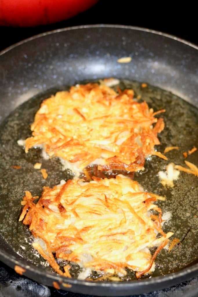Frying potato hash browns