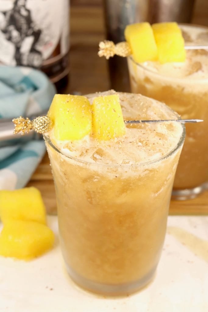 Pineapple garnished Painkiller Rum Cocktail